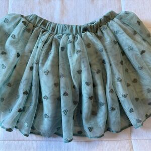 Mayoral Teal A-Line Skirt with Heart Details